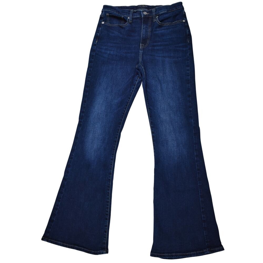 Lucky Brand Stevie Flare Jeans Women's 10/30 High Rise Dark Wash Stretch Denim